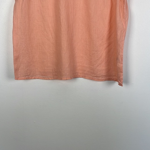 J. Crew short sleeve crochet pullover linen keyhole closure tunic top Size 10 - Picture 2 of 6